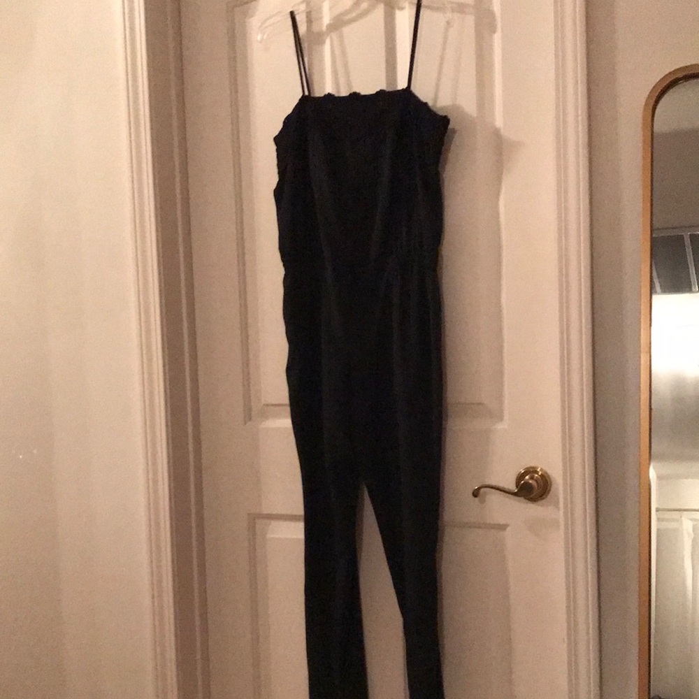 Ann Taylor Classic Black Spaghetti-Strap Jumpsuit 2 Petite